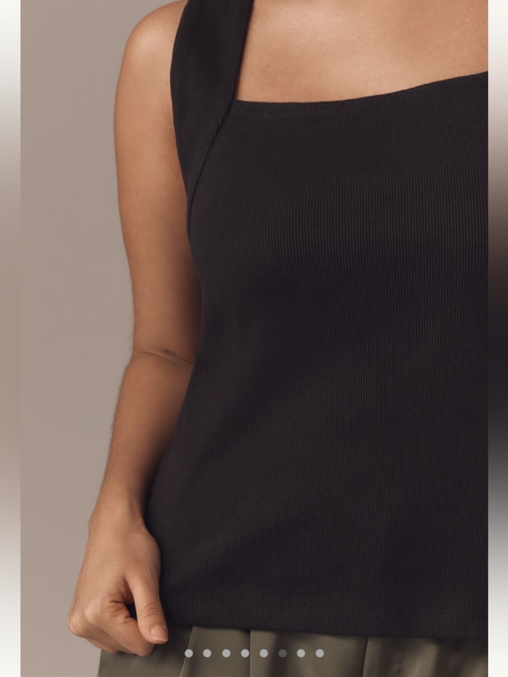 Anthropologie Square-Neck Halter Tank Black Sz Medium NWt - Picture 6 of 16